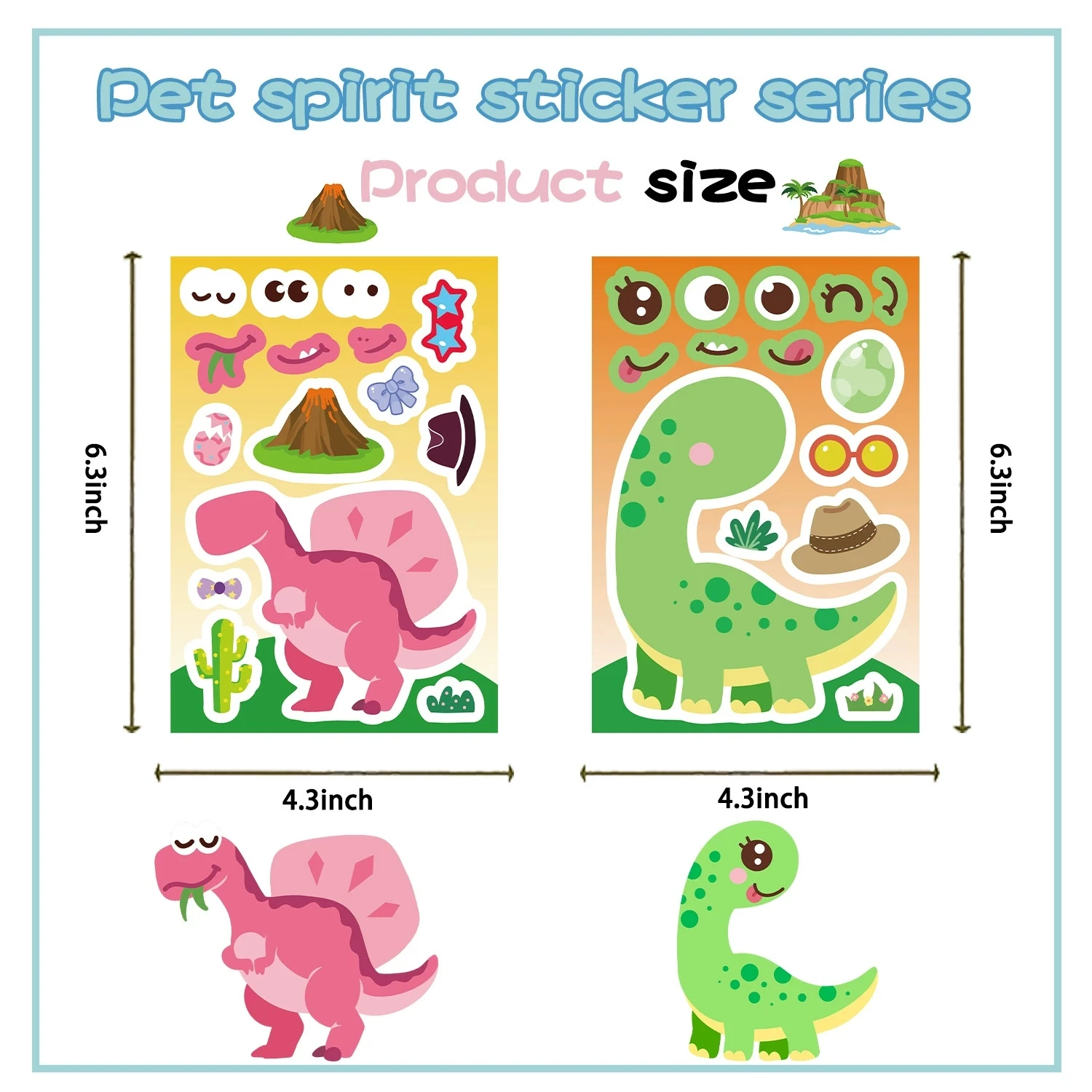8CPS Mudança de rosto de desenho animado Faça um rosto DIY Adesivo decorativo de papelaria para caderno de telefone