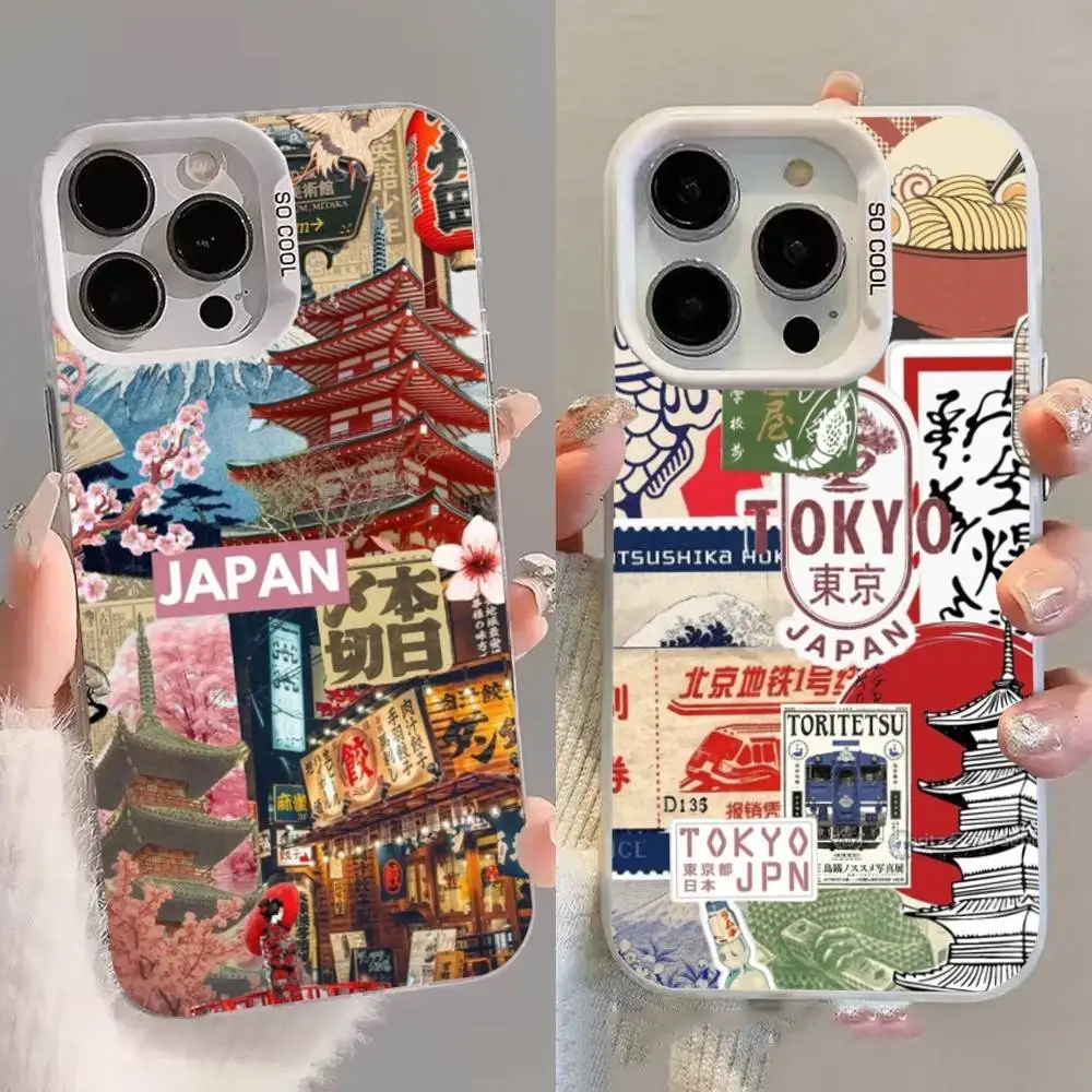 

Japanese Style Tokyo Phone Case For iPhone 16,15,14,13,12,11,8,7,Pro,Max,Plus,Mini,XS,SE White Candy Matte Shockproof Cover