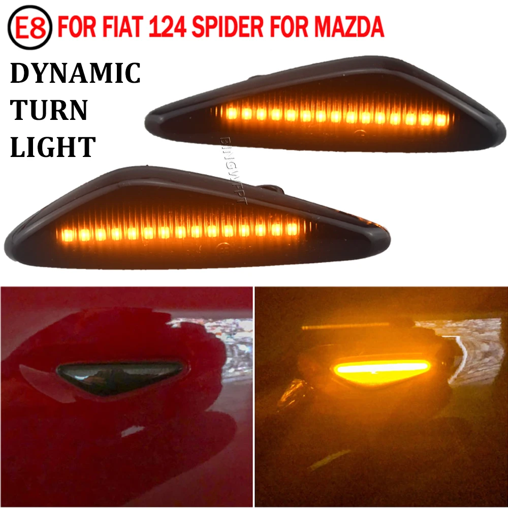 2PCS/SET LED Dynamic Side Marker Lights For Mazda RX-8 2009-2012 refresh Car Turn Signal Light For Fiat 124 Spider 2017-2020