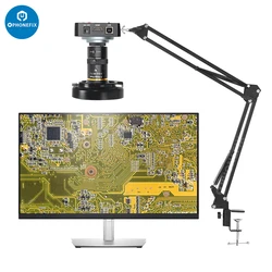 38mp FHD Video USB Industrial Microscope Camera 5-50mm F1.4 Big Visual Fixed Focus Zoom Lens For Phone PCB SMD Soldering Repair