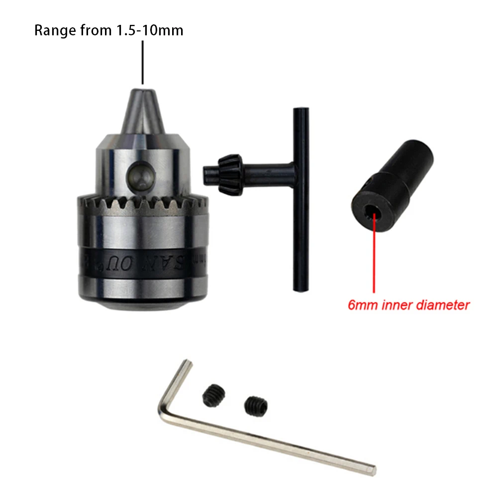 B12 Drill Chuck With Wrench Clamping Range 1.5-10mm CNC Machine Convert Adapter For Electrical Drill Power Tools Accessories