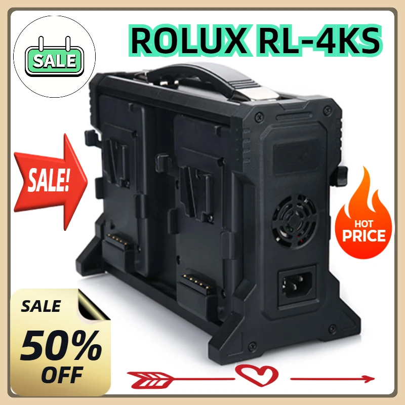 For V-Mount Battery BP Power Charger  ROLUX RL-4KS 16.8V  V-Lock Dual-Channel V-Mount Battery Charger