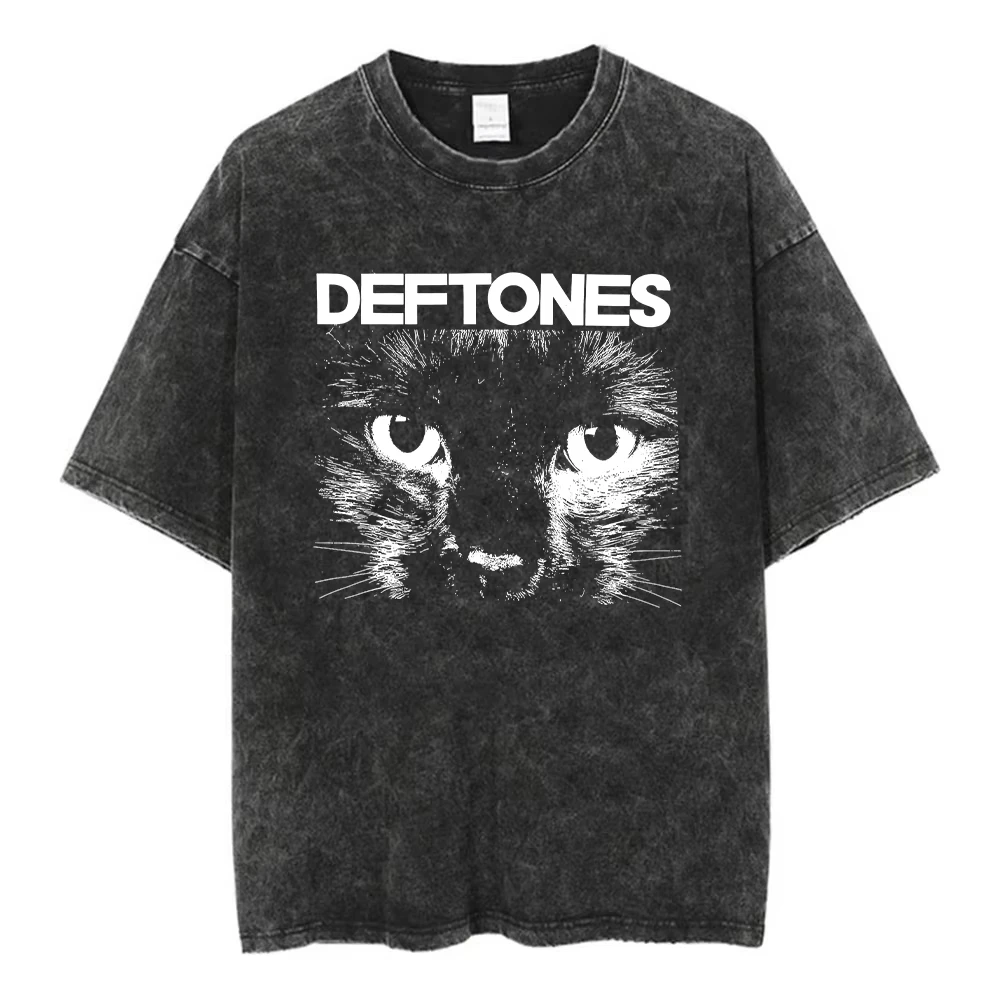 

Mens Clothes Tee Shirt Homme Graphic T-Shirts Men Deftones Band-Diamond Eyes Music Album Cover Short Sleeved Round Neck Y2k