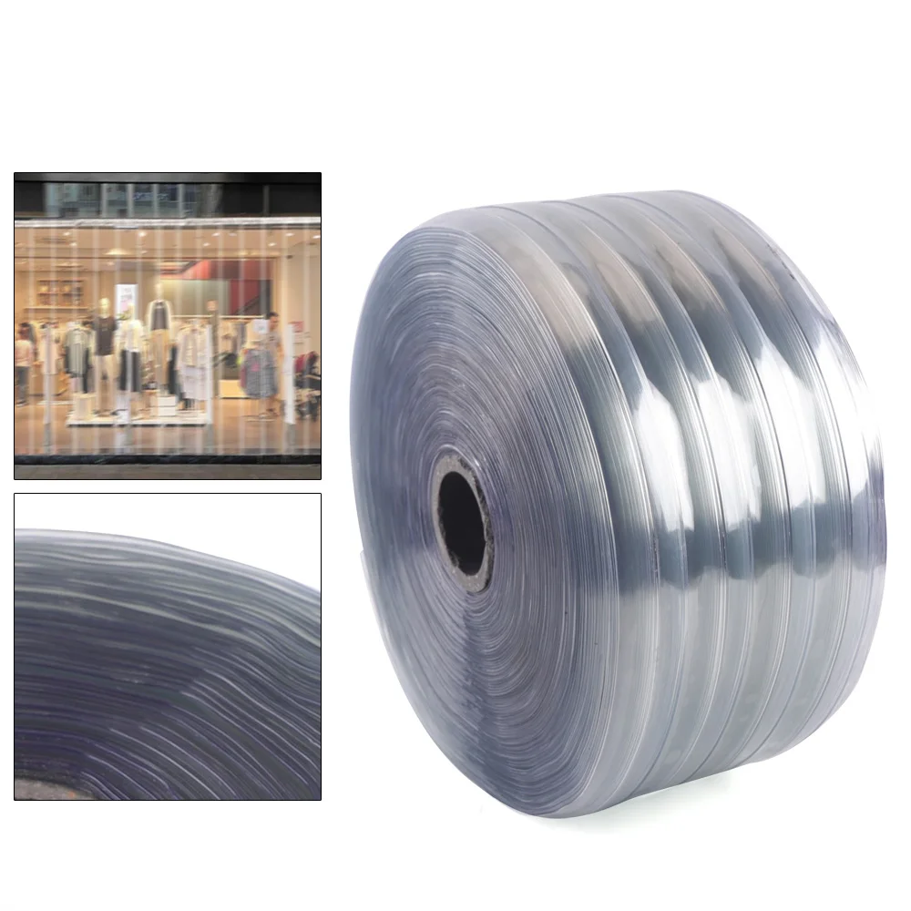 

1 Roll Commercial 50M*180mm PVC Plastic Strip Curtain Freezer Room Door Strip Kit Anti-static For Warehouses, Shopping Malls