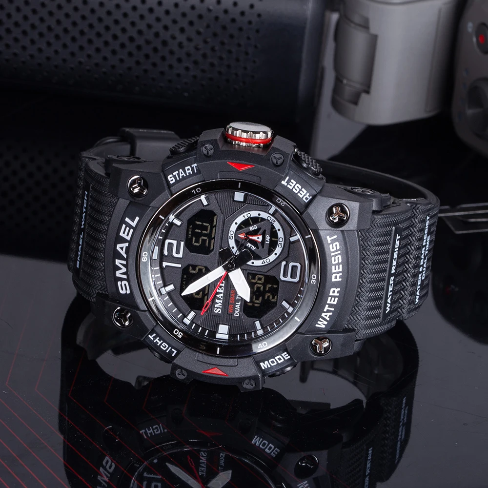 SMAEL Sport Watch Military Wristwatch for Men Alarm Stopwatch LED Digital Back…