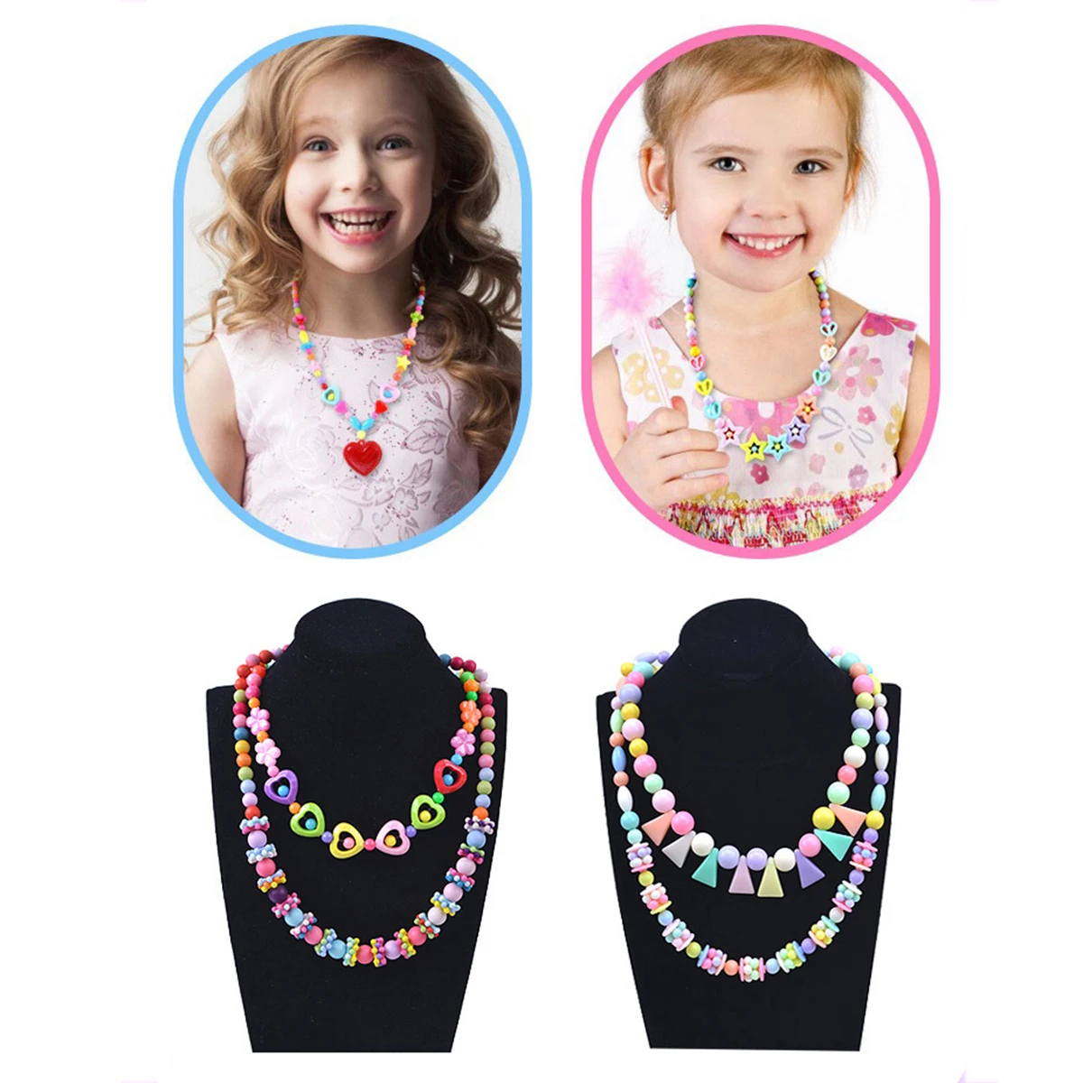 

1 Set Colorful Diy Handmade String Kit High Quality Educational For Kids Creative Woven Beads Necklace Bracelet Hair Accessories