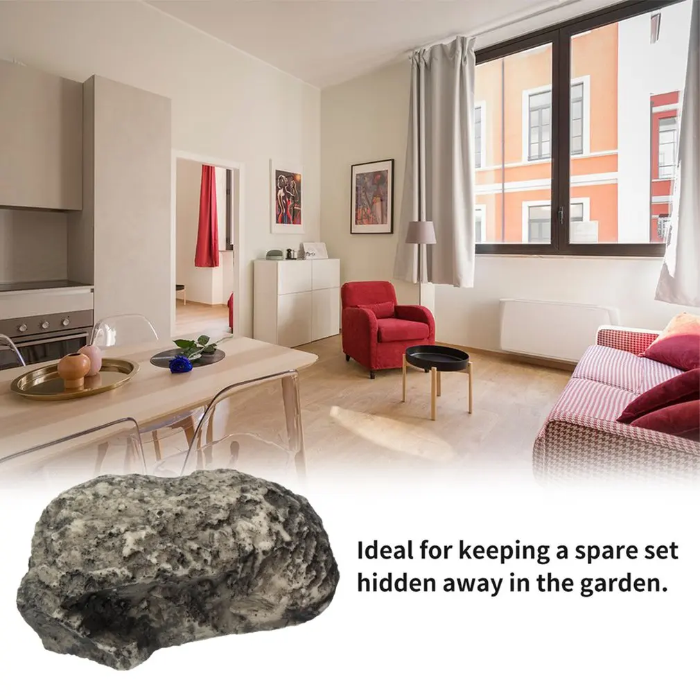 Stone Shape Security Safe Storage Box Portable Small Size Resin Desktop Keys Storage Box Organizer