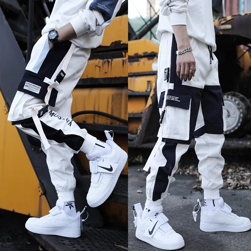 Trendy Casual Men's Cargo Pants Loose Fit Ins Style Spring Summer Non Magnetic Non Ironed Footwear For Students