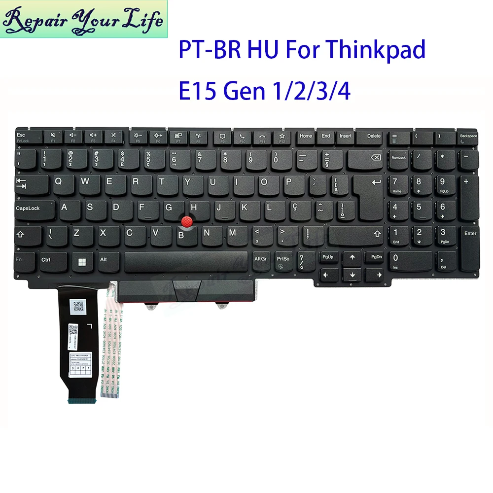

Венгрия PT-BR бразильская клавиатура с подсветкой для Lenovo ThinkPad E15 Gen 1 2 Gen3 Gen4 20RD 20T8 20YG 21E6 португальские клавиатуры, новинка
