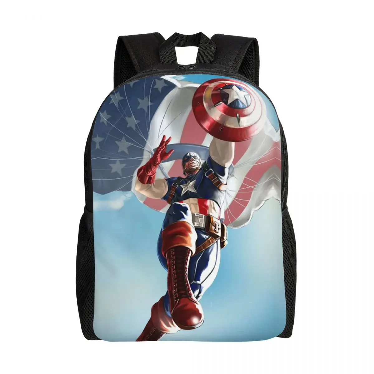 

Custom Captains America Marvel Disney Backpack for Girls Boys College School Travel Bags Women Men Bookbag Fits 15 Inch Laptop