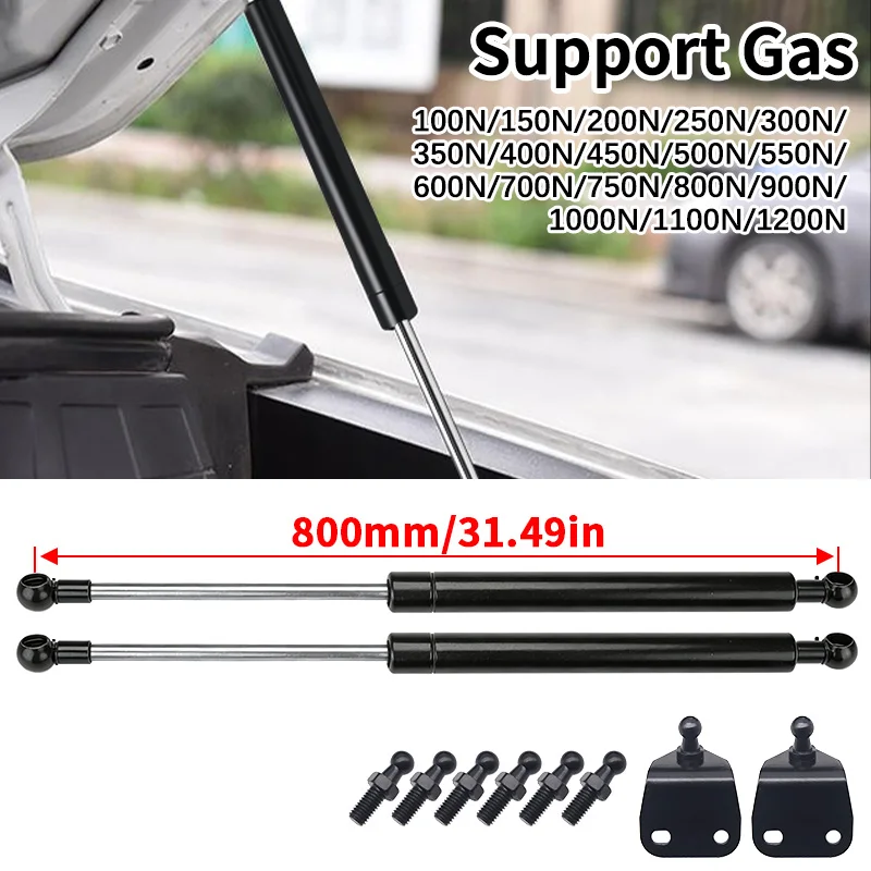 800mm 2Pcs 100N-1200N Universial Gas Strut Bars Gas Spring Support Boot Bonnet Car Caravans Doors Windows Hatches Boat Bus