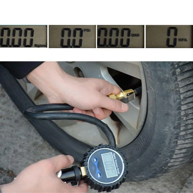 Digtal Car Air Tire Inflator Tool with Pressure Gauge Auto Air Compressor 72XB