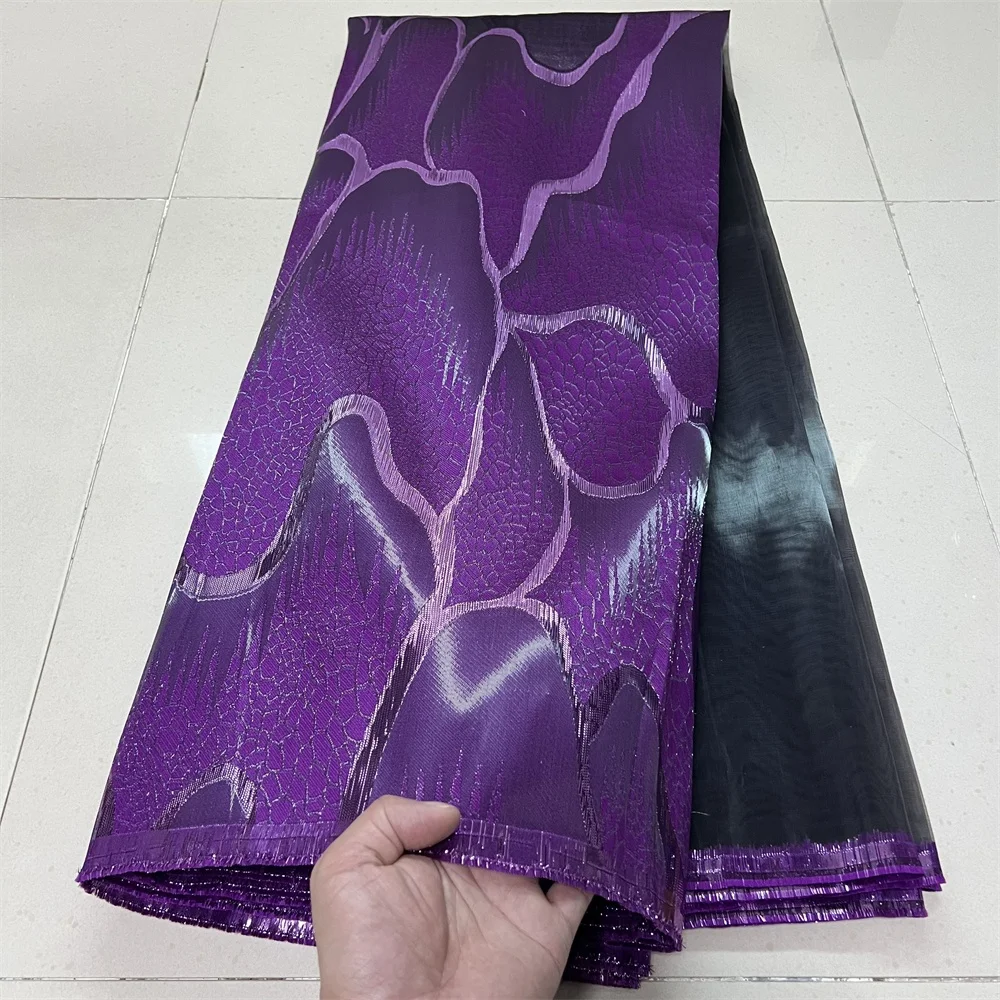 

High Quality 2025 African Nigerian Organza Embroidery Tulle Lace Fabric Guipure Party Gown Dress Brocade Jacquard 5Yard YXZ185
