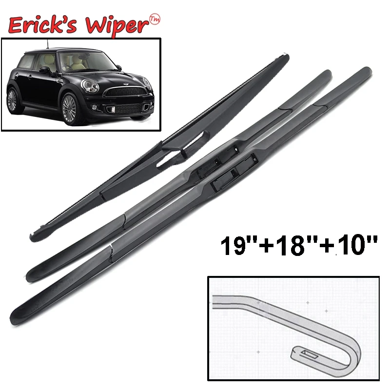 Erick\'s Wiper Front & Rear Wiper Blades Set For Mini Cooper R56 Hatch 2007 - 2011 Windshield Windscreen Window Brushes 19\