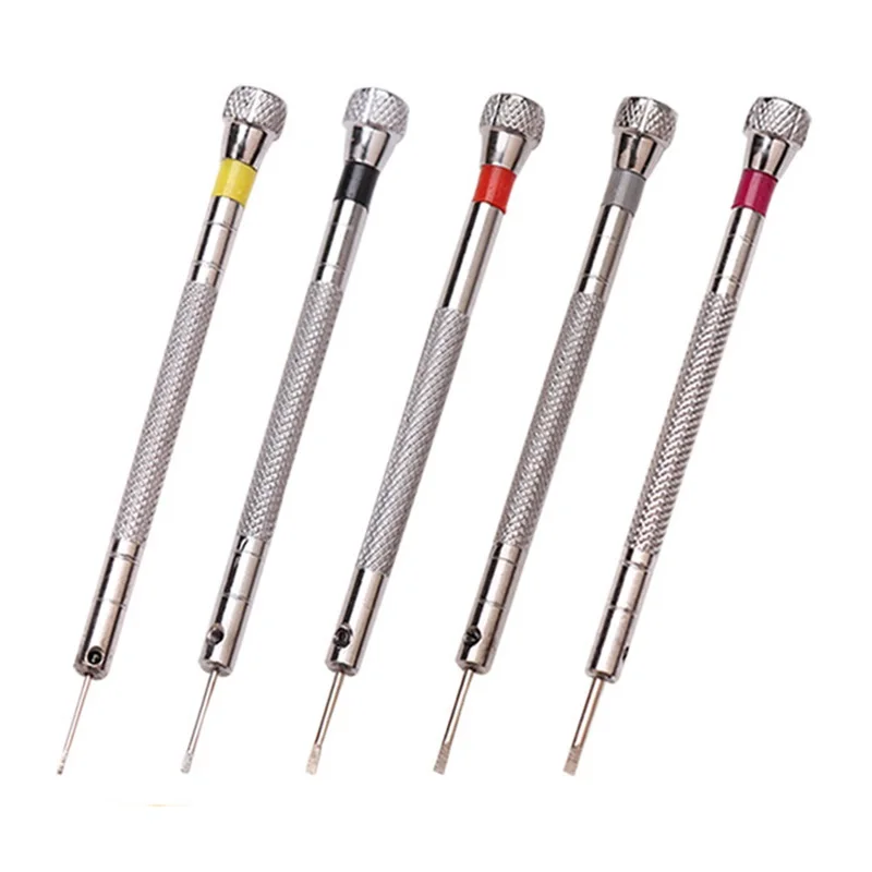 5pcs 시계 수리 도구 스크루 드라이버 세트 0.8mm-1.6mm 플랫 헤드 스크루 드라이버 키트 시계 수리 도구에 대한 전문 시계 제조 업체