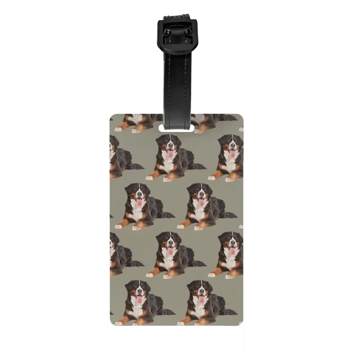 Custom Bernese Mountain Dog Luggage Tag With Name Card Privacy Cover ID Label for Travel Bag Suitcase