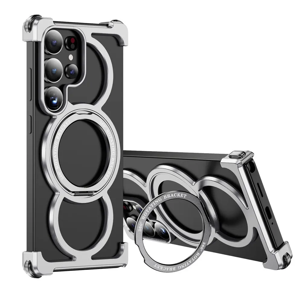 

Slim Metal Hollow Out Magsafe Case for Samsung Galaxy S25 Ultra Shockproof Bracket Cover