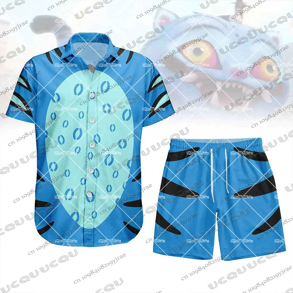 

Kpop Demon Hunters Derpy Tiger Cosplay Shirts+Shorts Suits Summer Tracksuit Set For Men Beach Shirts Halloween/Christmas Outfits