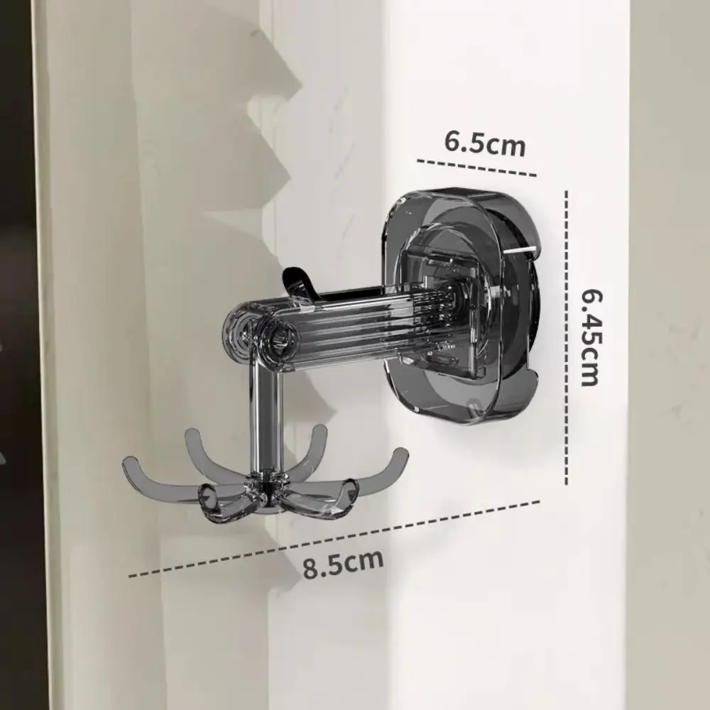 360° Rotating Rotary Hook Rack High Quality Punch-free Folding Six-claw Hooks Towel Holder Home Organizer Hanging Storage Rack