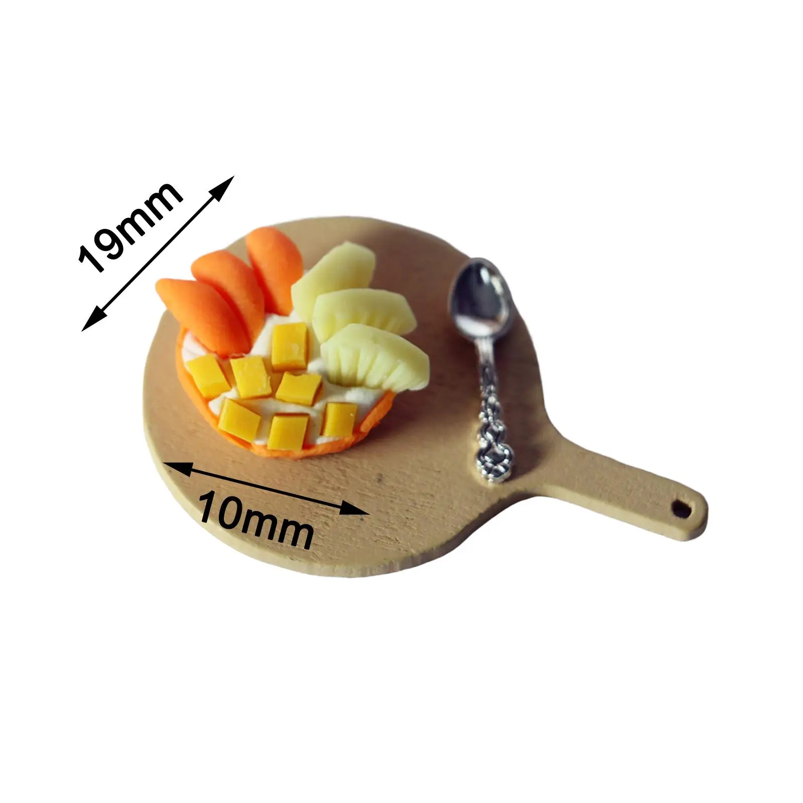 Mini 1:12 Dollhouse Food Set Decoration Spoon Tiny Food with Tray Kitchen Accessories for Diorama