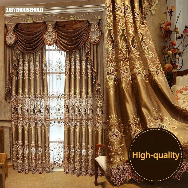 

European Style New Product Water-soluble Embroidery Curtains for Living Dining Room Bedroom European Style Curtain Products