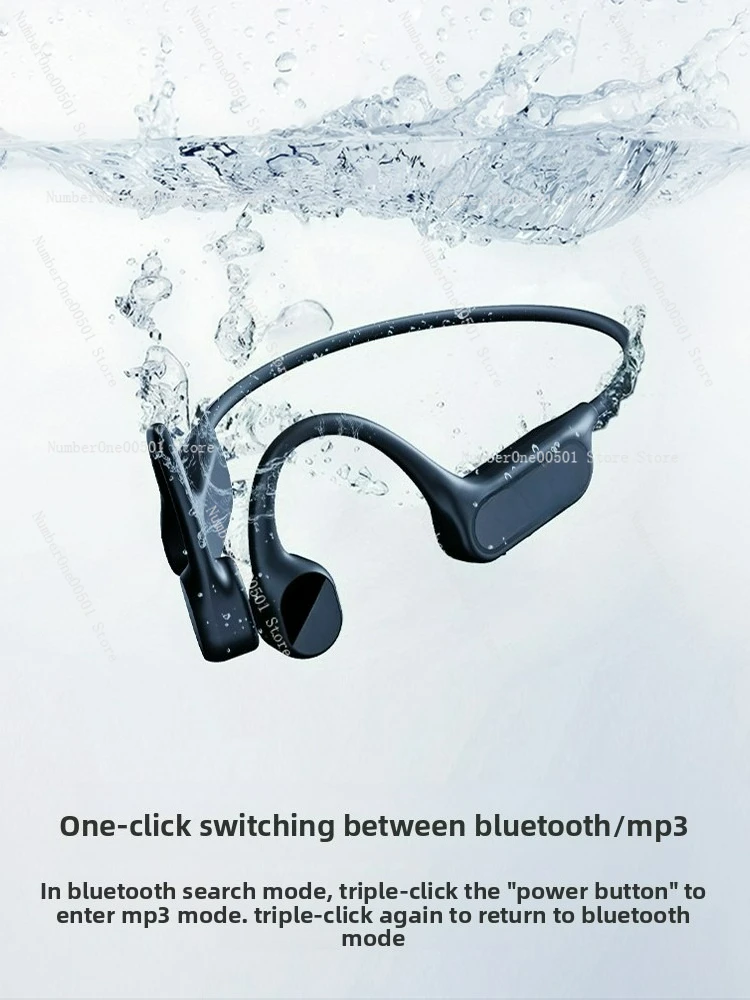 

Bone Conduction Headphones 6.0 Bluetooth MP3 Player IPX8 Waterproof for Swimming Running Sports Underwater Music Built in MP3