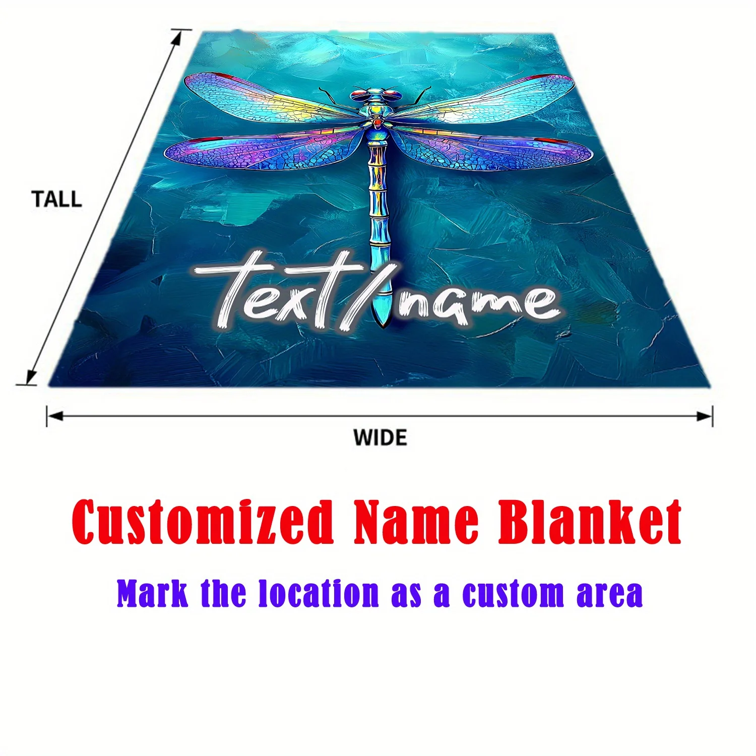Customized Dragonfly Blanket Lightweight Flannel Bedding with Vibrant Digital Printing, Soft and Warm 100_ Polyester Fabric