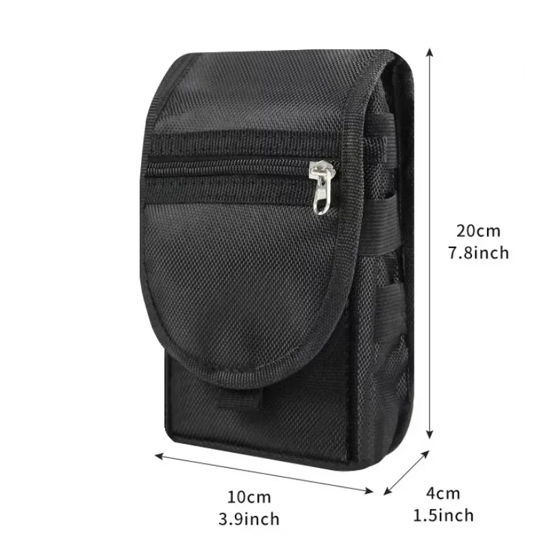 Multi-Pocket Utility Pouch – Compact Waist Bag with Zipper, Carabiner & Velcro, for Phone, Keys & Outdoor Gear
