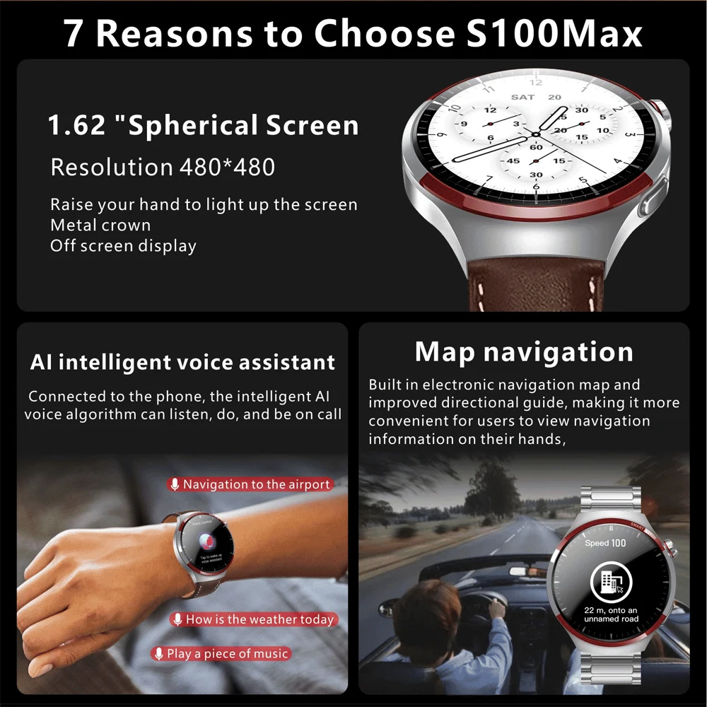 High-end Luxury Watch Man Space Exploration Version Watch 4 Pro Smart Watch Spherical Screen Whatsapp Bluetooth Smartwatch Man