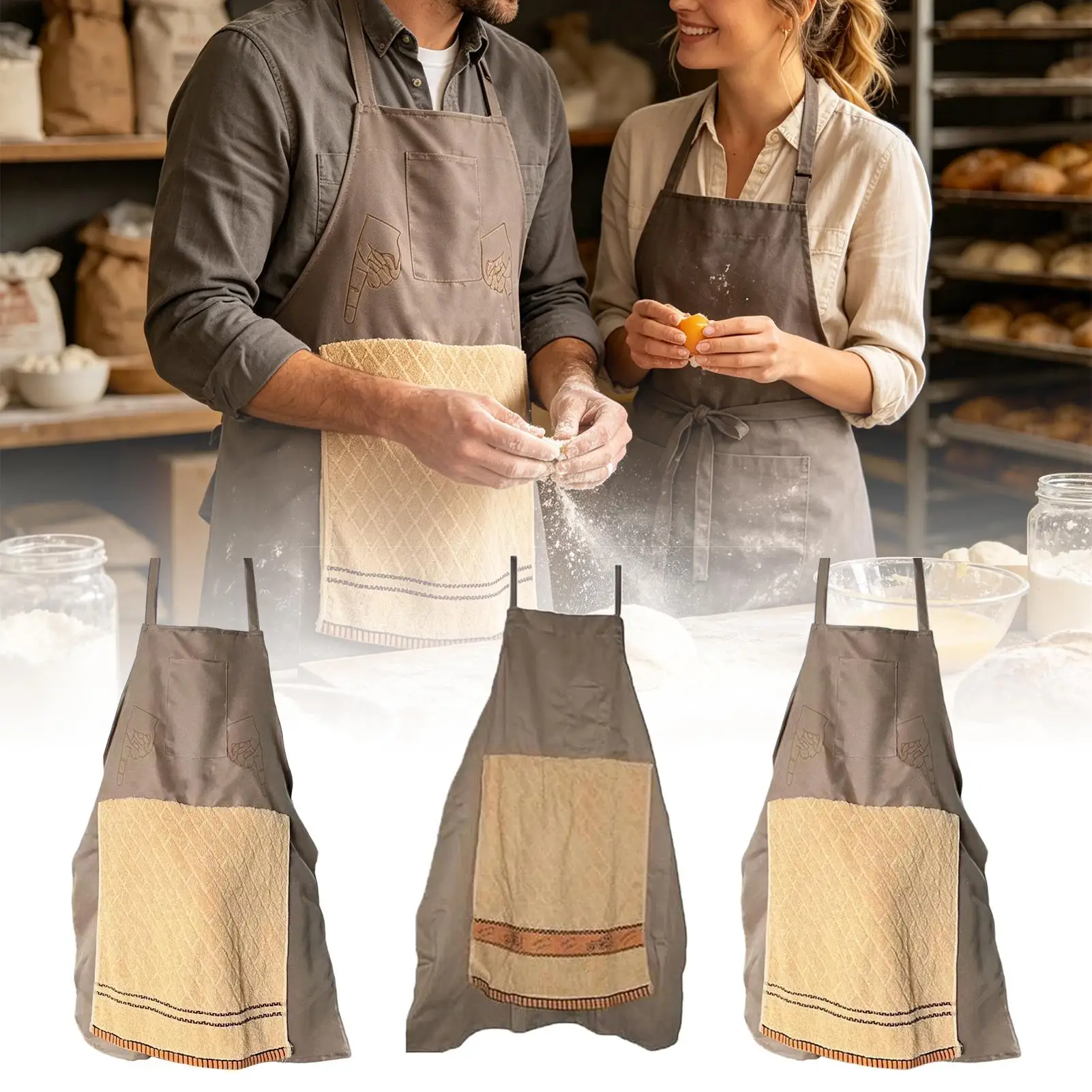 Lustige Scherzschürze mit Kreativer Tasche, Überraschungs-Gag-Geschenk für Männer und Frauen, Humorvolles Waschbares Neuheits-Kostüm mit Aufklappbarem Handtuch