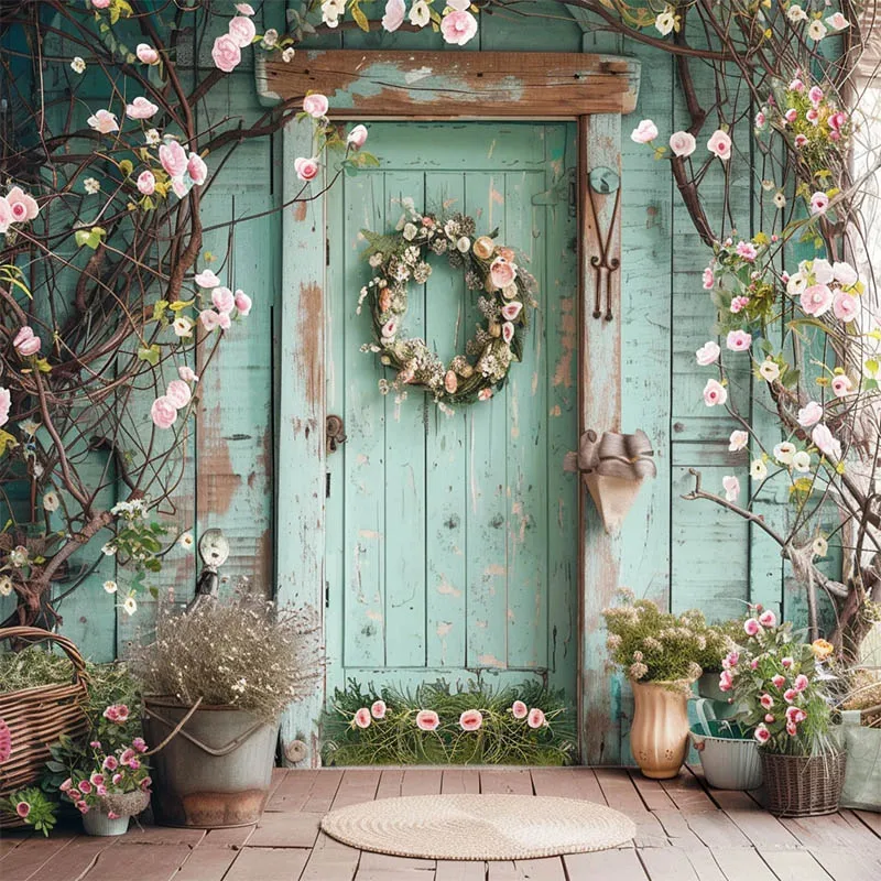 Mehofond винтажный пасхальный фон для фотосъемки, детский день рождения, вечеринка, цветочная дверь, весеннее яйцо, декор для передней двери, фон для фотозоны