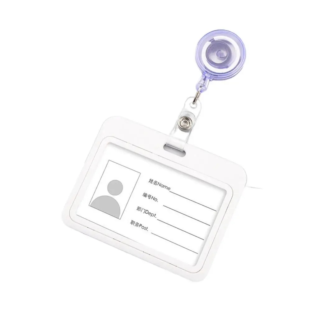 Copertina per carta retrattile in plastica Custodia per copertina per carta multicolore solida con porta badge a clip Biglietto per passaggio autobus