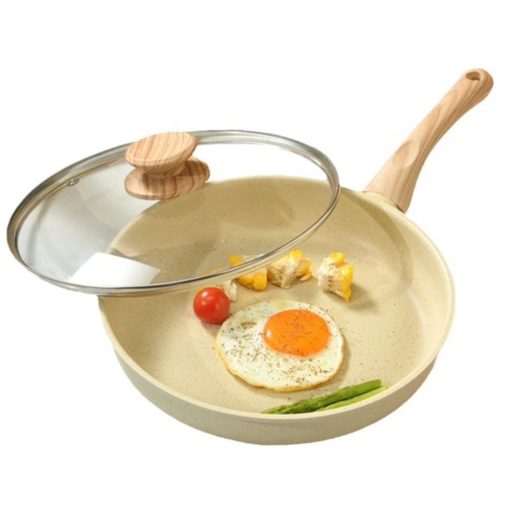 

Сковорода с антипригарным покрытием и крышкой, сковорода для омлета, сковорода без PFOA/PFAS/PTFE, термостойкая ручка для индукции