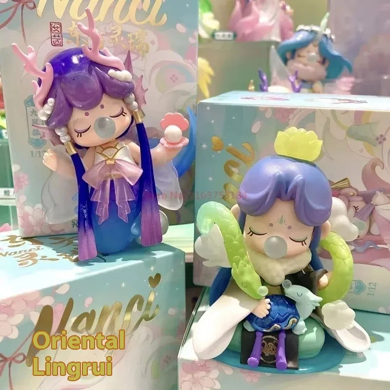 Estilo chinês genuíno nanci oriental linrui série caixa cega brinquedos figuras de ação anime modelo brinquedo natal surpresa presente brinquedo do miúdo