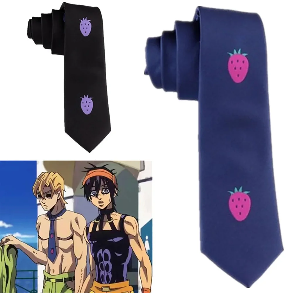 Anime JoJo's Bizarre Adventure Fugo Pannacotta Kira Neck Tie Small Strawberry Adult Cosplay Accessory Costumes Props Halloween