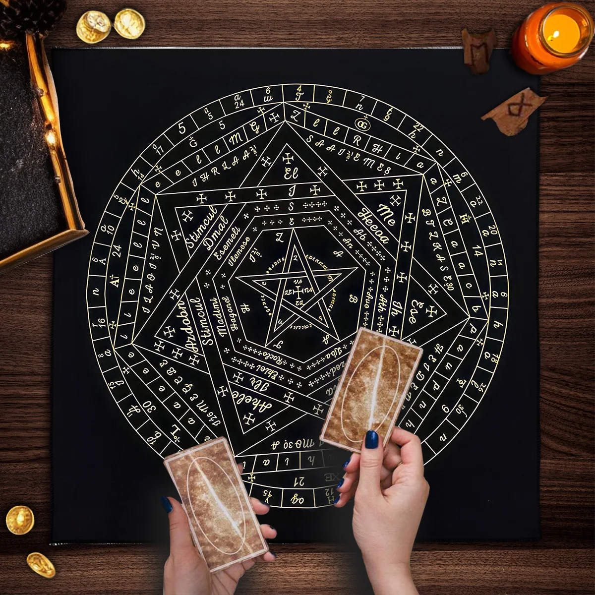 Table Cloth Rectangular Table Cloth Vintage Tarot Mat Tarot Tablecloth Rune Altar Decorations Card Pad Game Board Cryptic