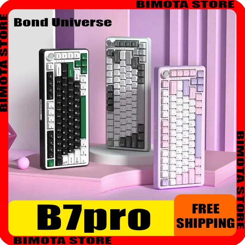 

Bond Universe B75Pro Mechanical Keyboard Wireless Three Mode Hot Swap Gasket Ergonomics Keyboard RGB Backlight Office E-sports