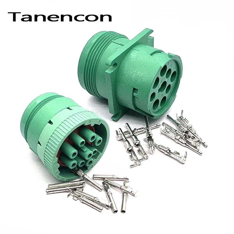 1 ชุด Deutsch 9 Pin Auto กันน้ํา Connector เครื่องมือวินิจฉัยวงกลมสายรัดปลั๊ก HD16-9-1939P HD16-9-1939S สําหรับ Track