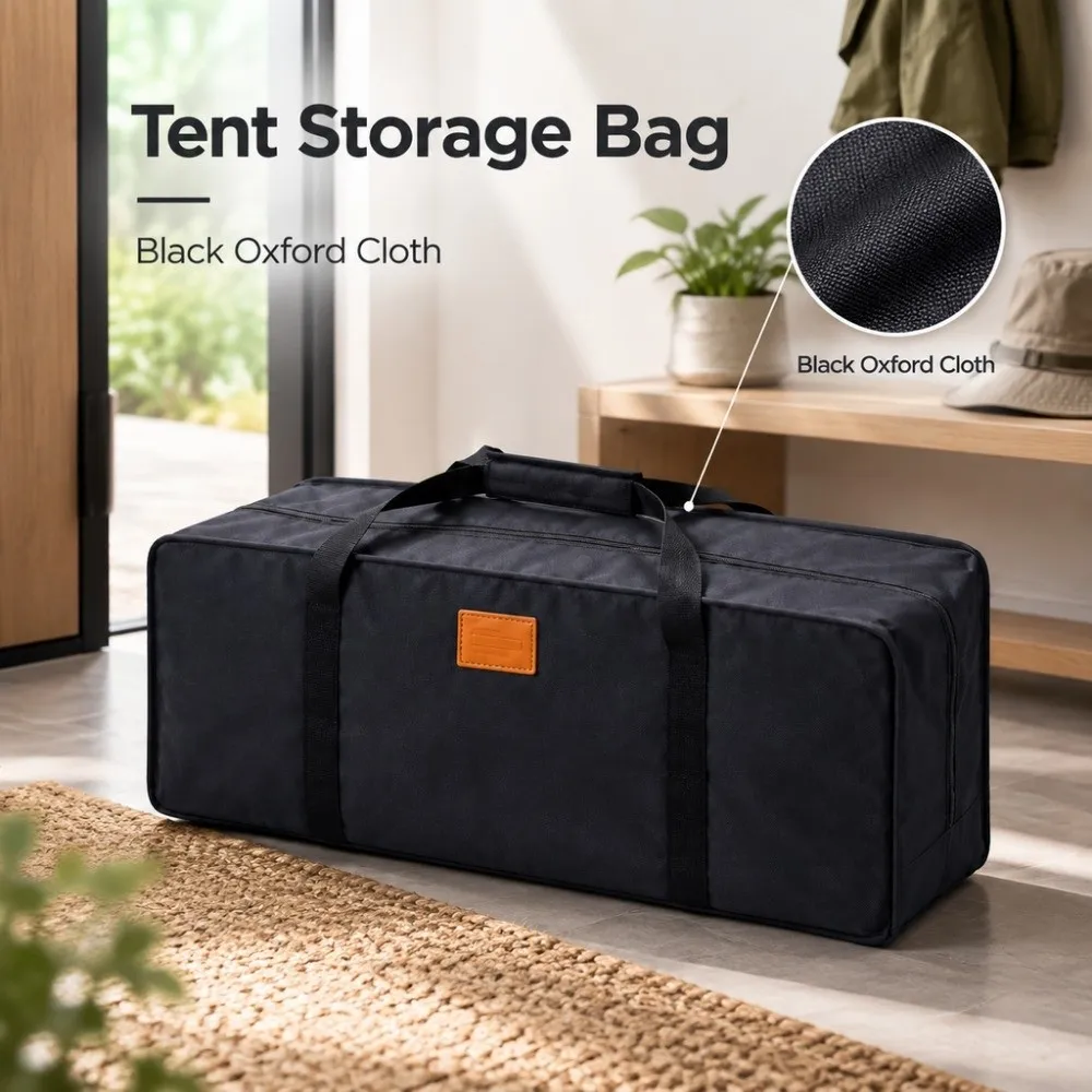Large Moving Storage Tool Bag 600D Oxford Cloth Waterproof Travel Picnic Handbag Multisizes Black Tent Storage Bag