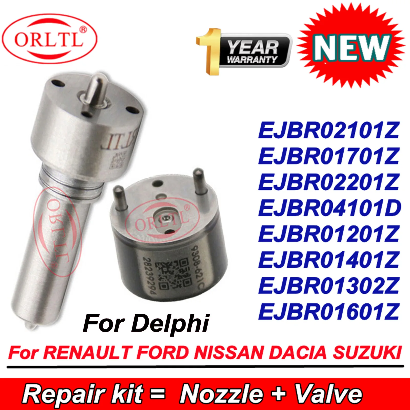 Kits de réparation de buse de soupape pour injecteur Delphi EJBR04101D EJBR01701Z EJBR02101Z EJBR02201Z EJBR01201Z EJBR01302Z EJBR01601Z 1401Z