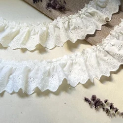 6CM Wide Modern White Cotton Embroidery Lace Fabric DIY Bow Knot Collar Trim Ribbon Sewing Tassel Guipure Wedding Cloth Decor