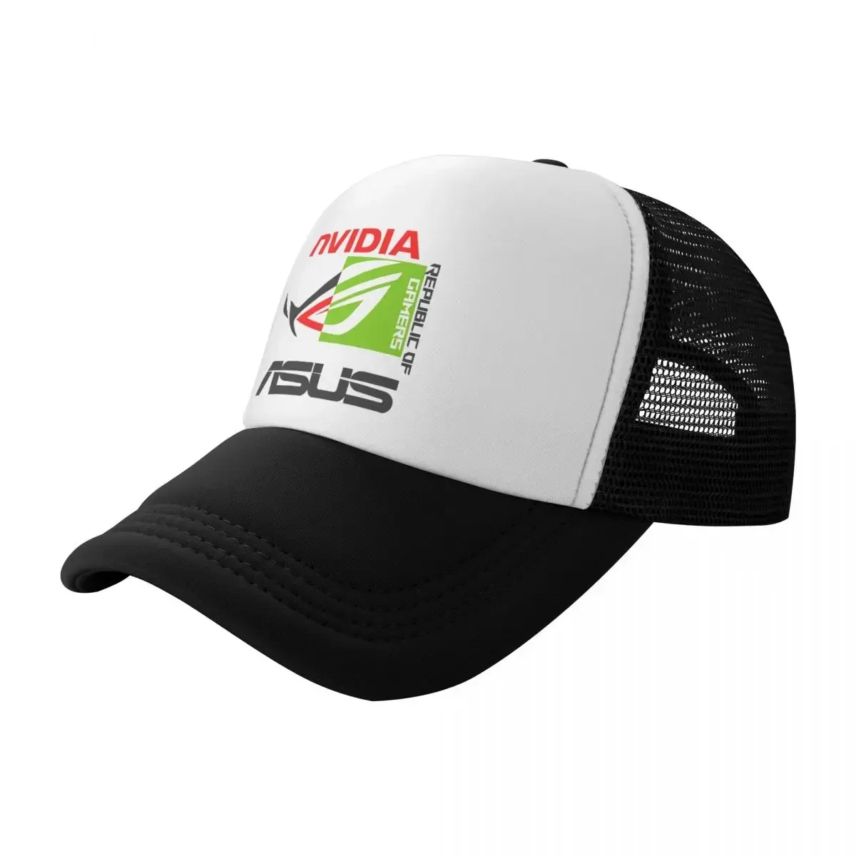 Nvidia X Asus Rog - Republic Of Gamers Lap Pc Baseball Cap Trucker Hats Breathable Sunscreen Novelty Best Quality Retro