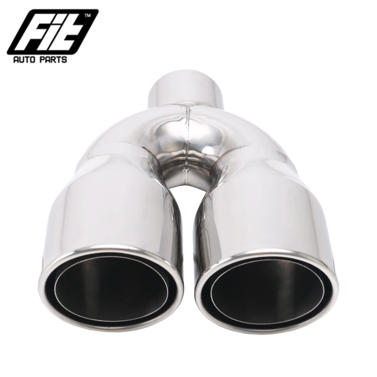 

Stainless Steel Rolled Exhaust tail pipe 67mm Universal Car Double Outlet Muffler tips