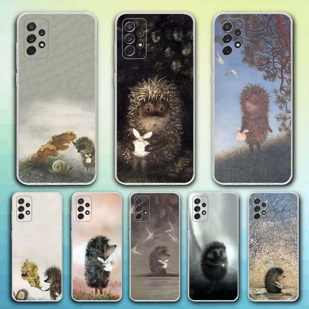 

H-Hedgehog in the Fog Phone Case For Samsung S30,23,21,22,20, FE lite,S10,9,8,7 PIus Note20ultra Soft Transparent