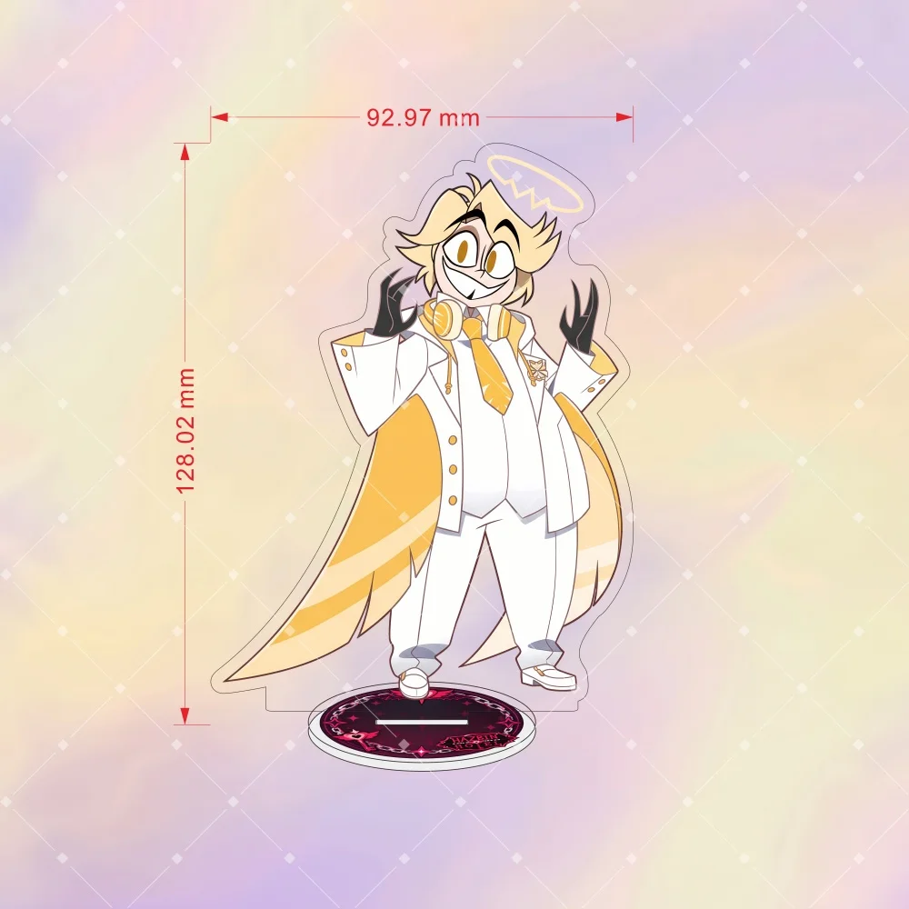 Anime Hazbin Hotel Acrylic Stand Figure Cosplay Alastor Vox Lucifer Angel Dust Maid Model Plate Desktop Decor Fans Gift Keychain