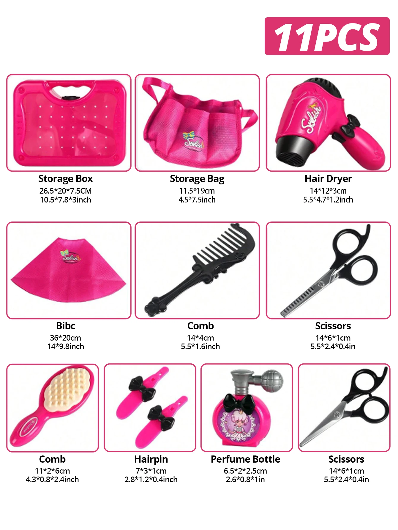 Set da gioco per asciugacapelli per bambini Princess Pretend Play Makeup Set adatto a bambini di età superiore a 3 anni