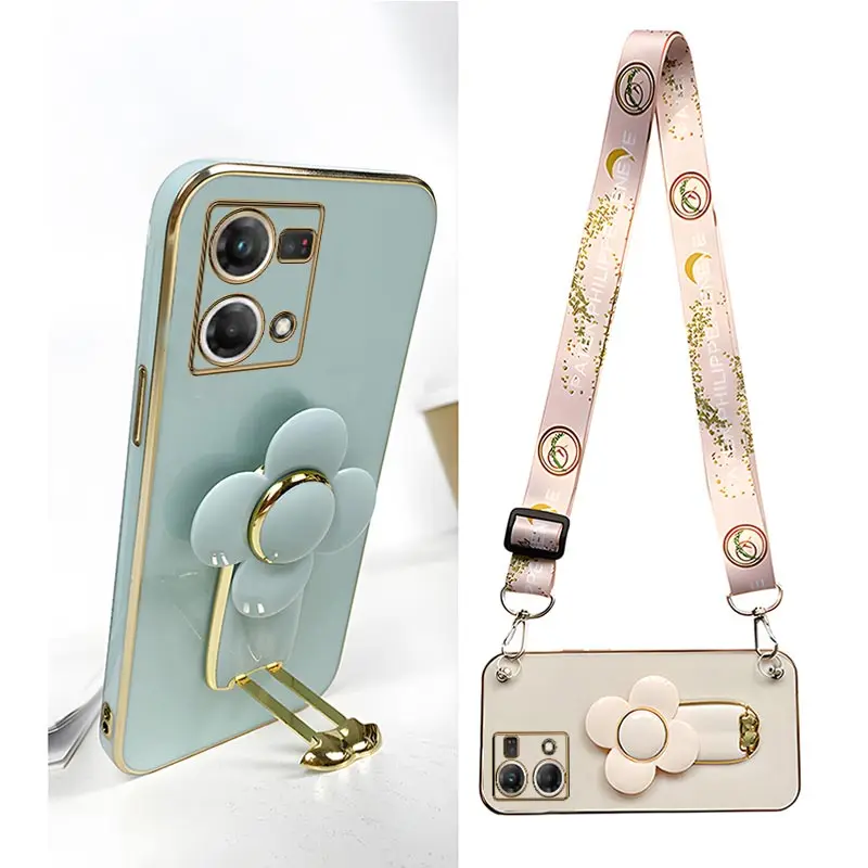 Rotating Windmill Holder Lanyard Strap Case For Oppo Reno 8 Reno 7 8 9 Pro Plus 8T 4G 5G 5F 2Z 2F 3 5 6 6Z 4G 5G Cover