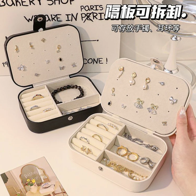 

Top Hot New Portable Travel High-End Exquisite Fashionable Rings Necklaces Bracelets Jewelry Storage Box Simple Gifts For Women