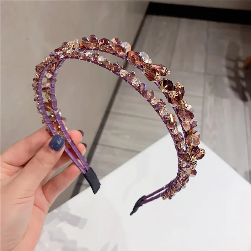 Bohemian Rhinestone  Glass Stone Handmade Headbands Hairbands For Women Girls Hair Accessories