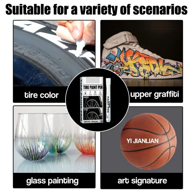 W89C علامة الطلاء قلم الطلاء الأبيض لإطارات السيارة